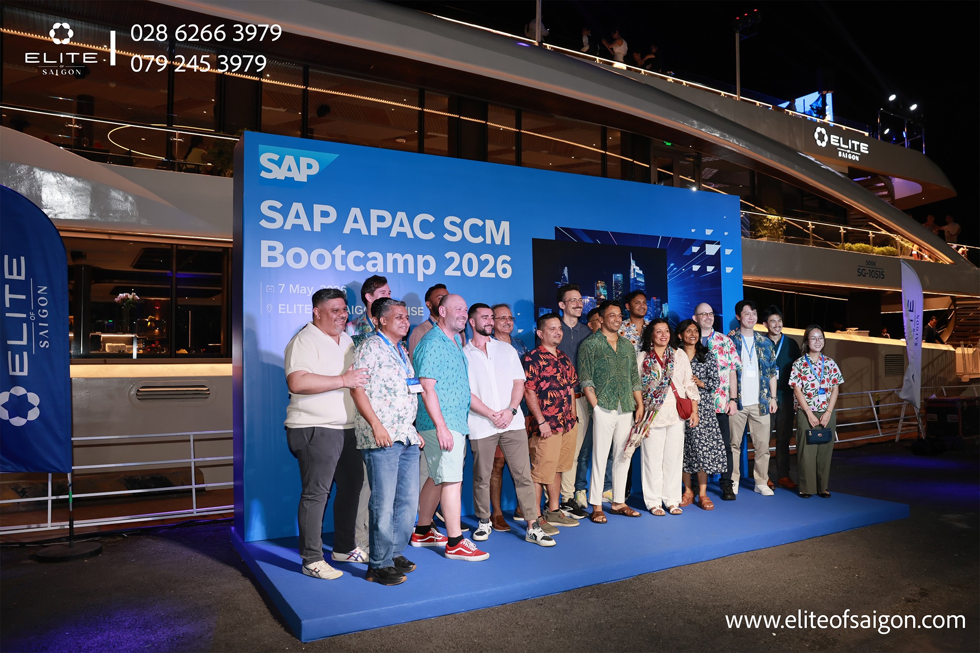 Hình 1: Du thuyền Elite of Saigon trở thành nơi tổ chức đêm tiệc hoành của tập đoàn SAP APAC.